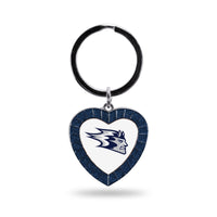 Wholesale Wisconsin - Stout Navy Rhinestone Heart Keychain