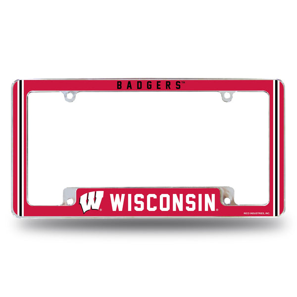 Wholesale Wisconsin University Alternate Design All Over Chrome Frame - Bottom Oriented