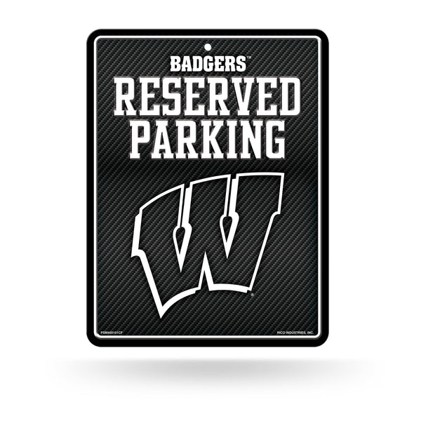 Wholesale Wisconsin University - Carbon Fiber Design - Metal Parking Sign