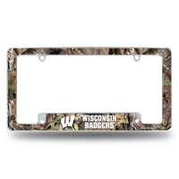 Wholesale Wisconsin University / Mossy Oak Camo Break-Up Country All Over Chrome Frame (Bottom Oriented)