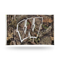 Wholesale Wisconsin University / Mossy Oak Camo Break-Up Country Banner Flag (3X5)