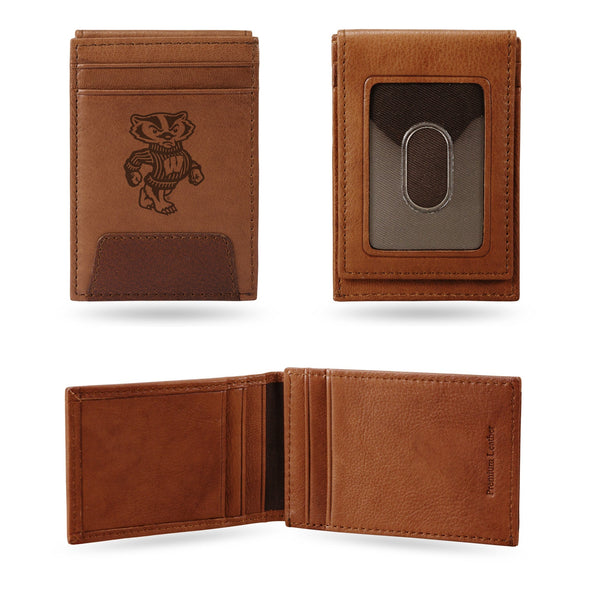 Wholesale Wisconsin University Premium Leather Front Pocket Wallet