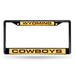 Wholesale Wyoming Cowboys Black Laser Chrome 12 x 6 License Plate Frame