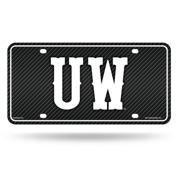 Wholesale Wyoming University - Carbon Fiber Design - Metal Auto Tag